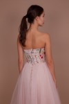 Корсетное платье из фатина с вышивкой на лифе (Нюдово-розовый)  - фото 